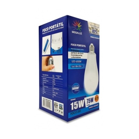 foco emergencia led recargable 15w
