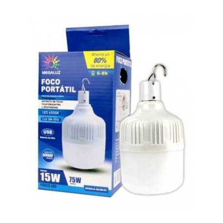 foco portatil recargable led 15w em04w15 mega luz
