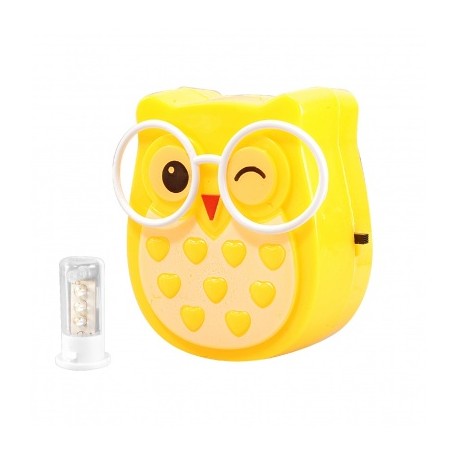 lampara de noche led .5w buho amarillo 1460 lion