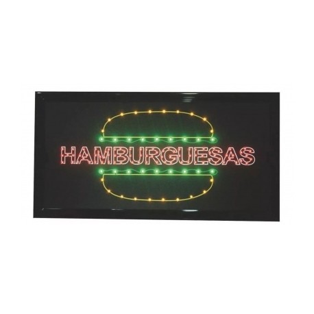 anuncio luminoso led hamburguesa
