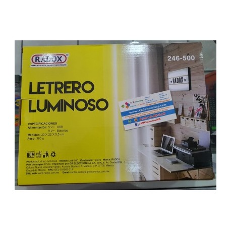 letrero luminoso radox