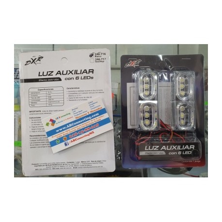 luz aux 6 led estrobo blanco