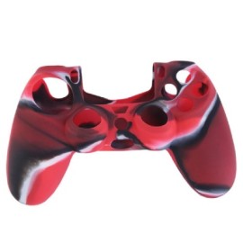 Fundas de silicón para controles - PS4 rojo negro megafire