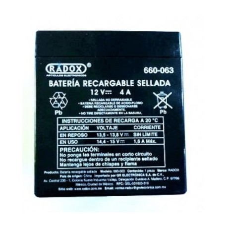 bateria recargable sellada 12v 4a