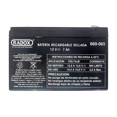 bateria recargable sellada 12v 7a
