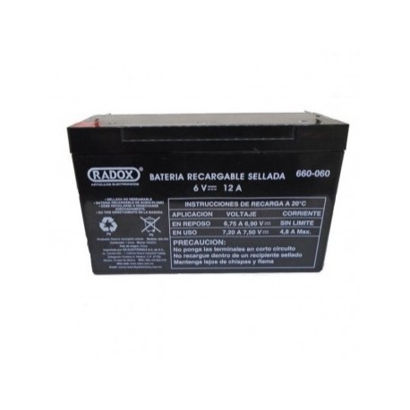 bateria recargable sellada 6v 12a radox