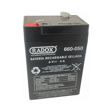 bateria recargable sellada 6v 4a radox