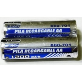 paquete 2 baterias aa recargable 1200 mah radox