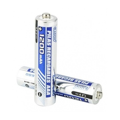 paquete 2 baterias aaa recargables radox