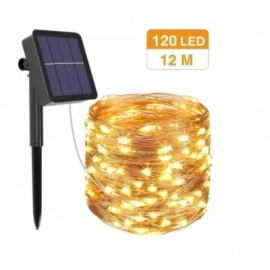 guirnalda solar led 12 metros luz calida
