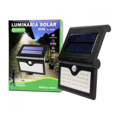 luminaria con panel solar 20w lsw-51 ls20w46