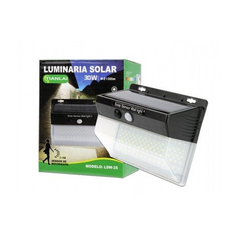 luminaria led con panel solar 30w ls30w30