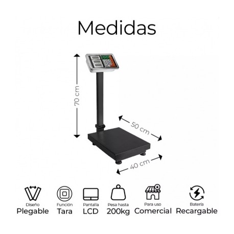 bascula 200 kilos plataforma 40x50cm