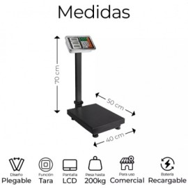 bascula 200 kilos plataforma 40x50cm