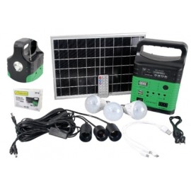 sistema de iluminacion solar 10w 3 focos