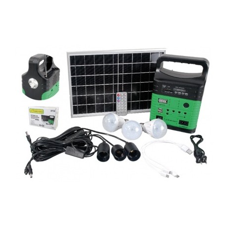 sistema de iluminacion solar 10w 3 focos